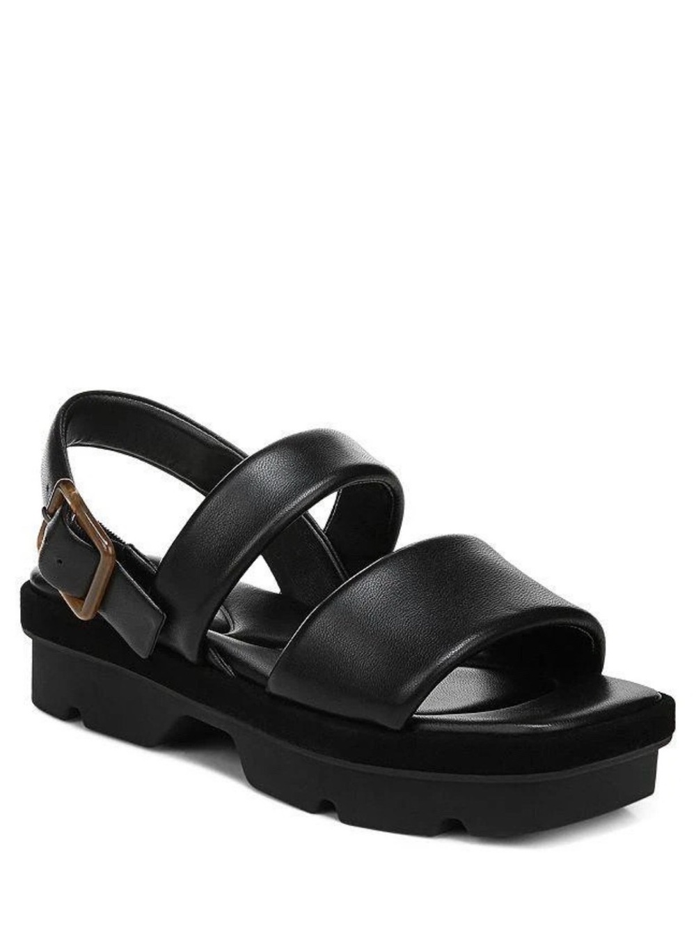 Vince Women’s Black Leather Chunky Strap Bowie Platform Sandals size 9.5